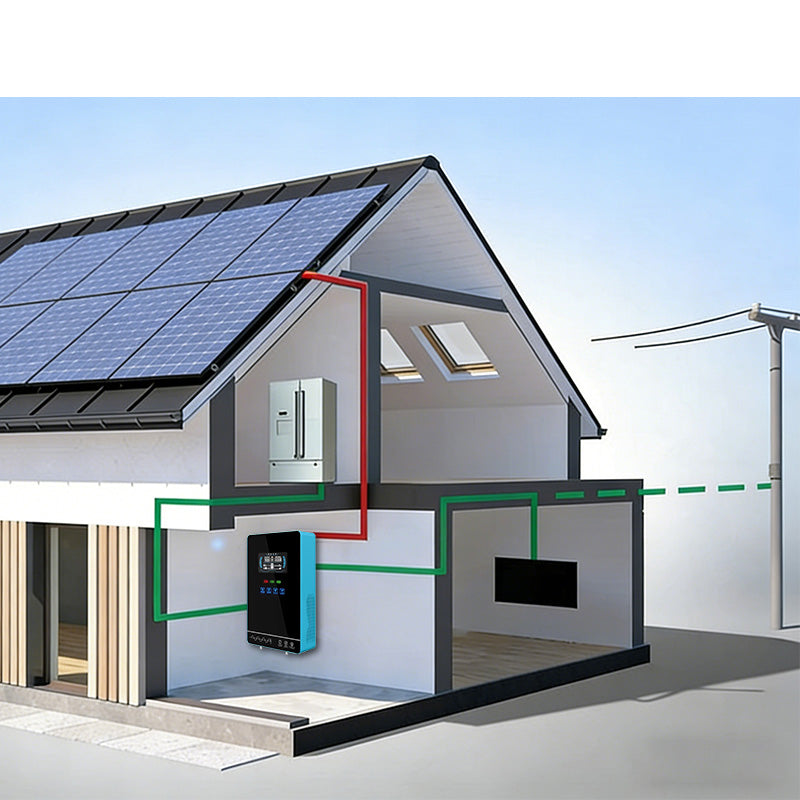 POWLAND Off-Grid Inverter 4kW 24V Pure Sine Wave Built-in 140A MPPT WiFi 110A AC Charger