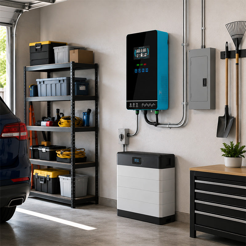 POWLAND Off-Grid Inverter 4kW 24V Pure Sine Wave Built-in 140A MPPT WiFi 110A AC Charger