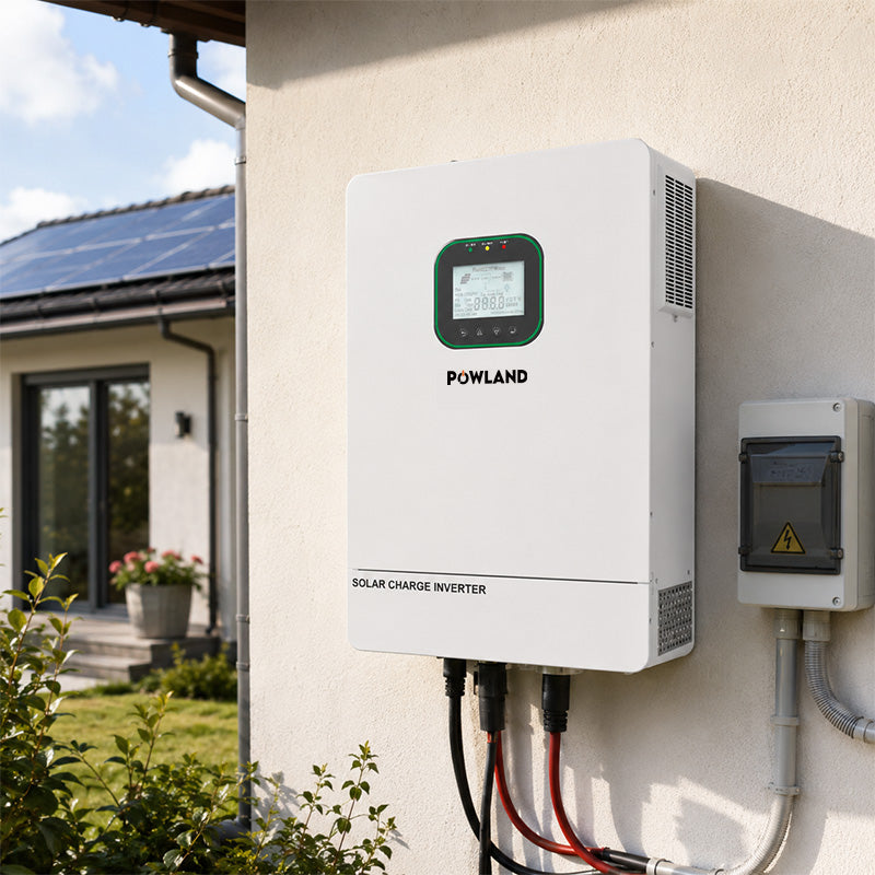 POWLAND 6.5kW Solar Hybrid Inverter Charger 48V DC to 120V AC Built in 120A MPPT Charge Controller up to 6 Parallel WiFi