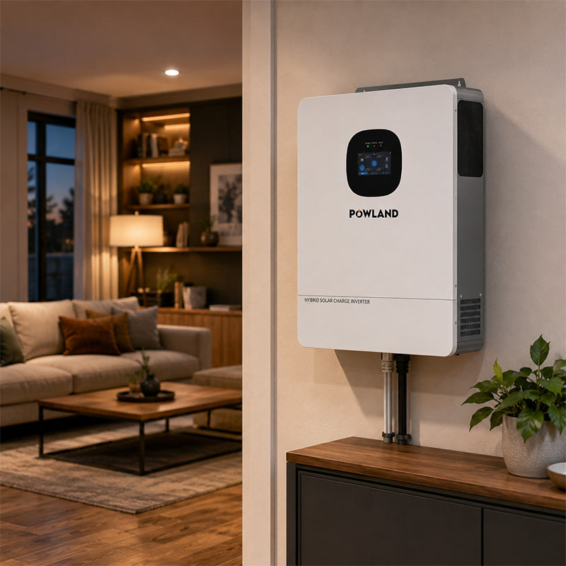 POWLAND 10kW Grid-Tied Hybrid Solar Inverter 48V DC to 120V/240V AC Split Phase MPPT  WiFi UL1741