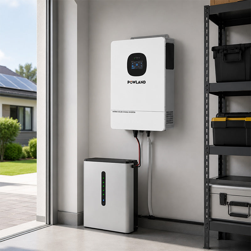 POWLAND 10kW Grid-Tied Hybrid Solar Inverter 48V DC to 120V/240V AC Split Phase MPPT  WiFi UL1741