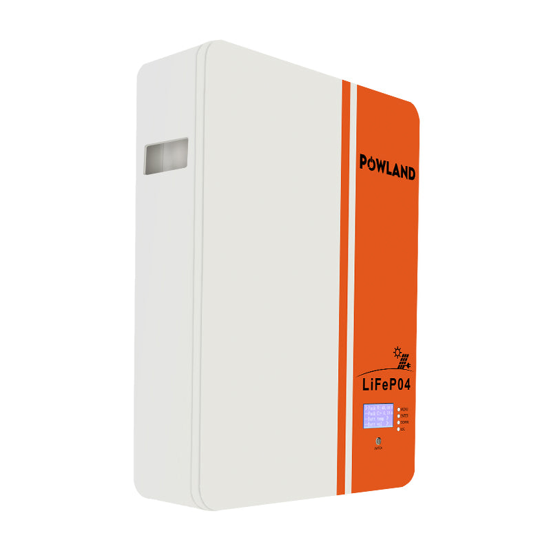 POWLAND LiFePO₄ Battery 51.2V 100Ah Solar Storage Module BMS Supports Parallel Expansion